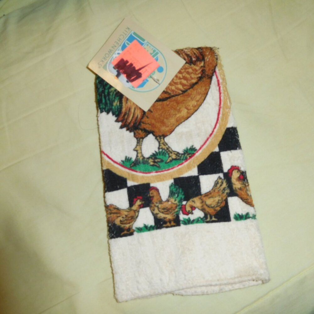 NOS B&D KITCHEN WORKS CHICKEN PRINT WASHCLOTH USA MA